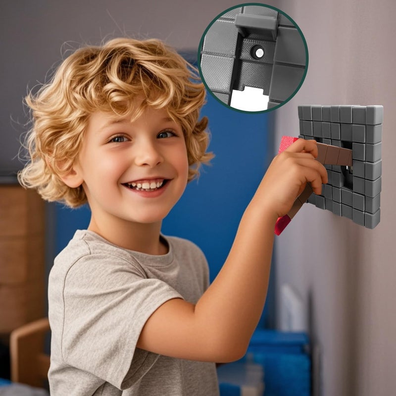 EumbHoa Pixel Block Light Switch Cover Plate, Lever Gangs Toggle, Screws Panel Cover, 3D Gaming-Style Wall Decor, Gaming Bedroom Decorations, Gifts for Kids Fans (Double Toggle Covers) - Image 5